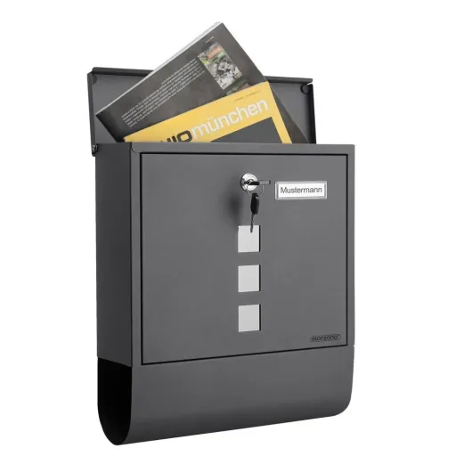 Mailbox with newspaper holder anthracite 30.5x8.5x33.5cm