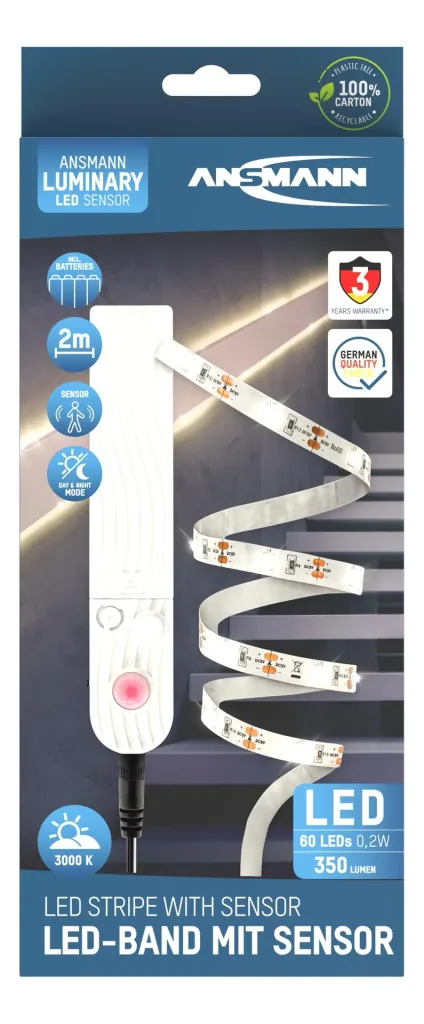 LED strip with PIR motion detector and twilight sensor