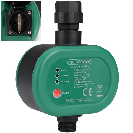 Pressure switch with automatic pressure monitoring