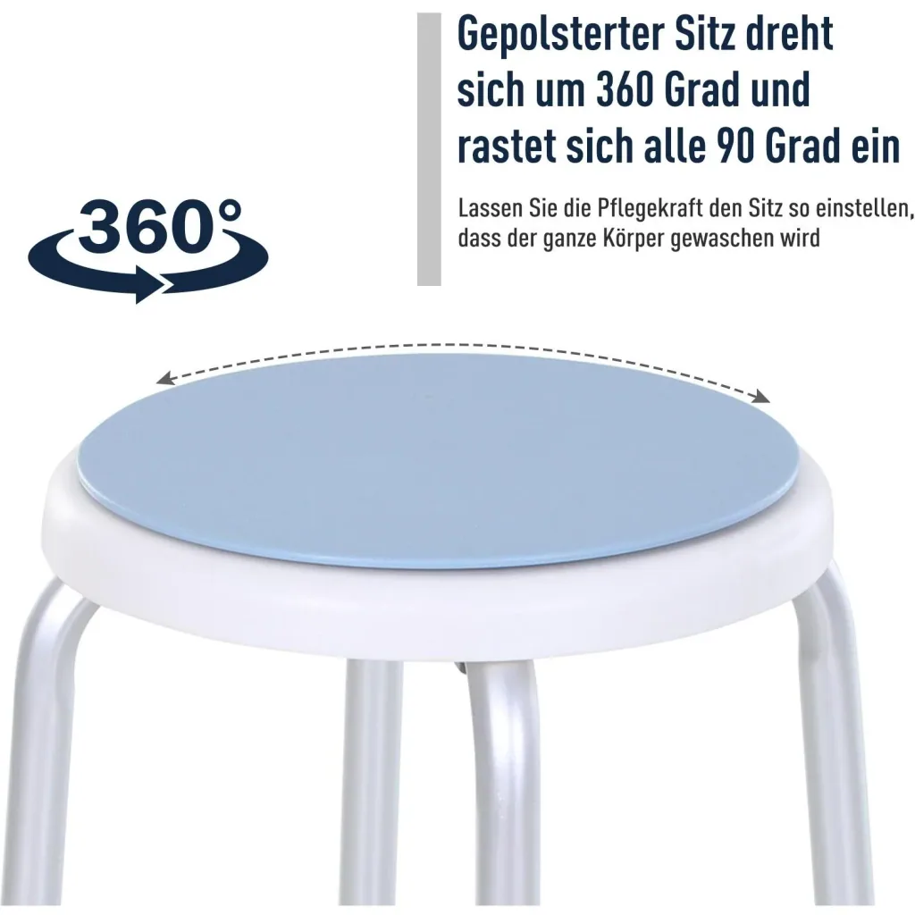 Bath stool with rotating seat