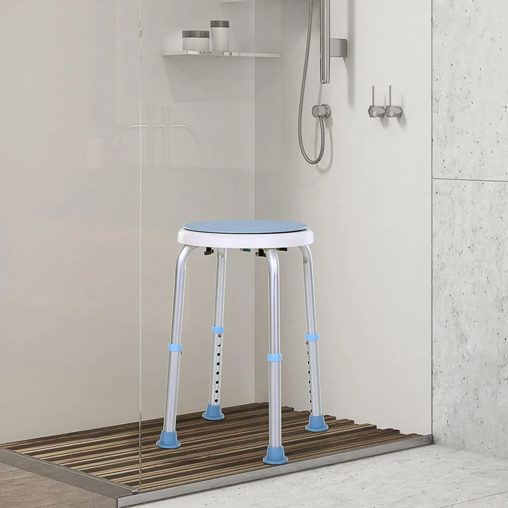 Bath stool with rotating seat