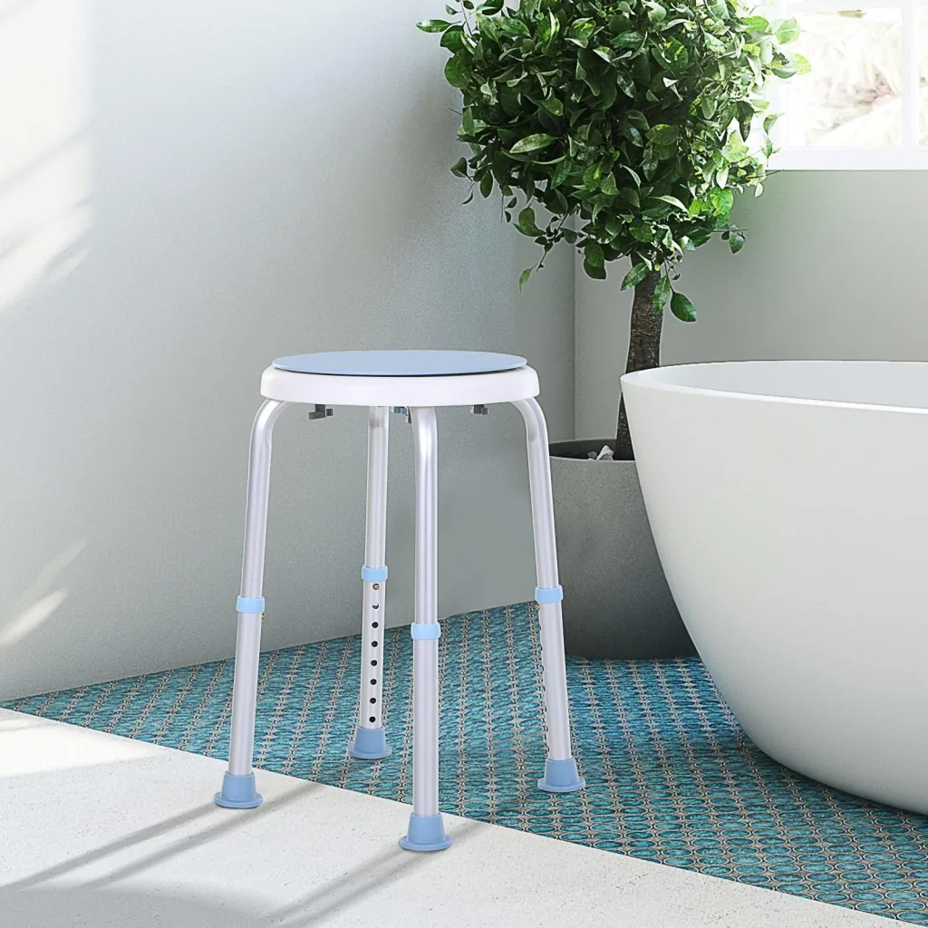 Bath stool with rotating seat