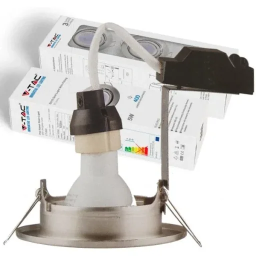 VT-4444 3-piece set of recessed spotlights - 5W - 400 Lm - 3000K - Silver