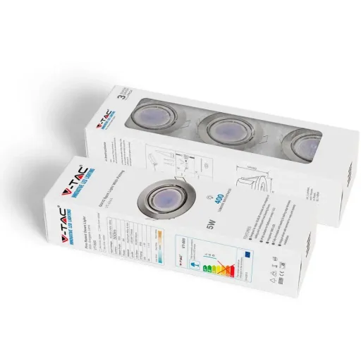 VT-4444 3-piece set of recessed spotlights - 5W - 400 Lm - 3000K - Silver