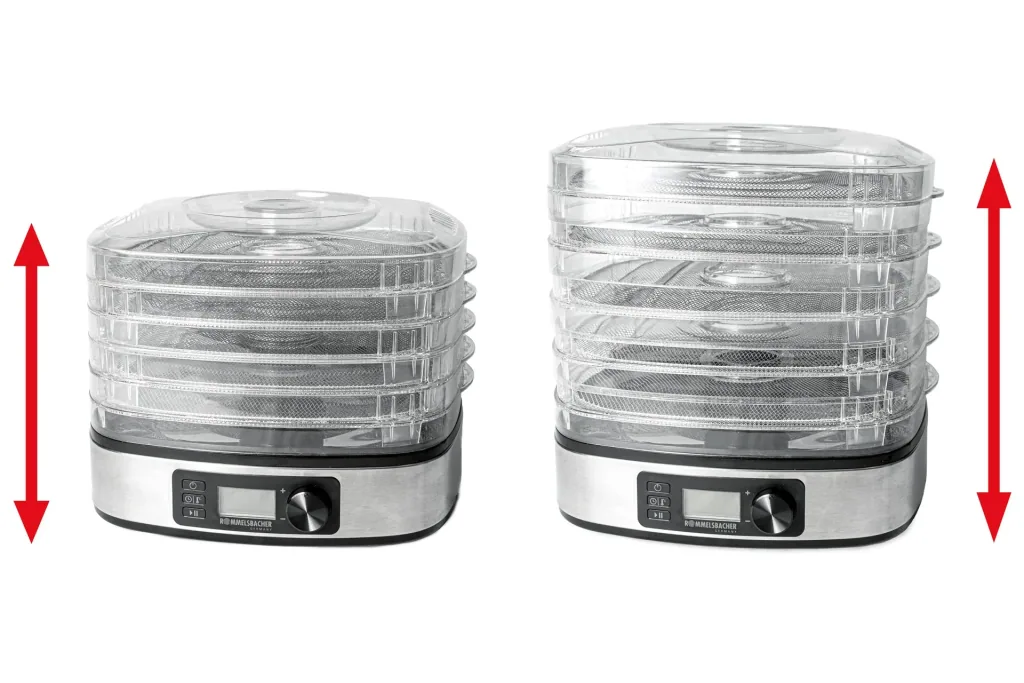 Dehydrator DA 350 with 2 cereal bar makers, height-adjustable levels