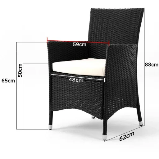 Polyrattan seats 17 pieces black stackable