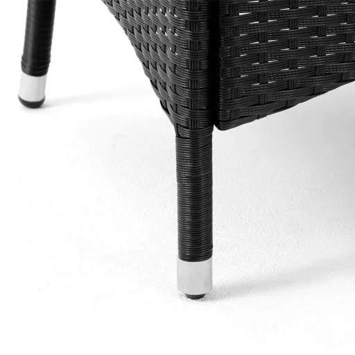 Polyrattan seats 17 pieces black stackable
