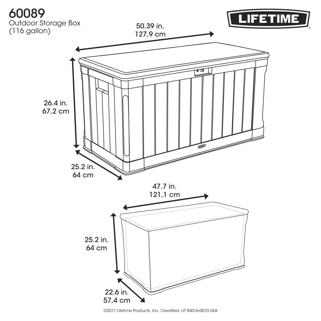 Premium Cushion Box 440 L 127.9×64×67.2 cm Brown – Weatherproof HDPE, loadable up to 300 kg