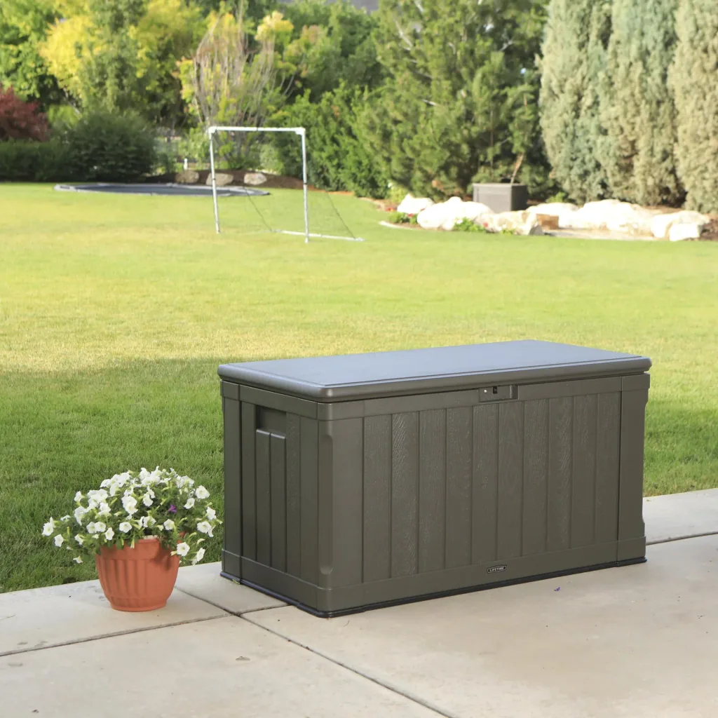 Premium Cushion Box 440 L 127.9×64×67.2 cm Brown – Weatherproof HDPE, loadable up to 300 kg