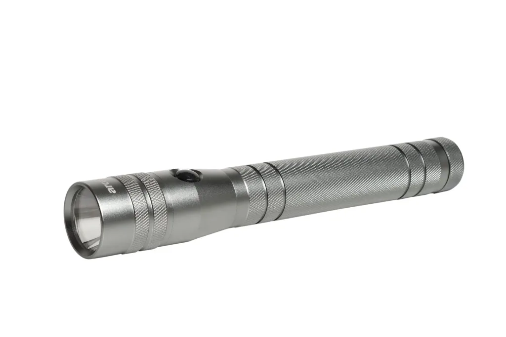 LED flashlight - 10 watts, 700 lm, shockproof and water-repellent, silver-anthracite