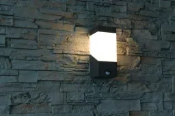 Wall light MADELEINE with sensor anthracite, for indoor and outdoor use