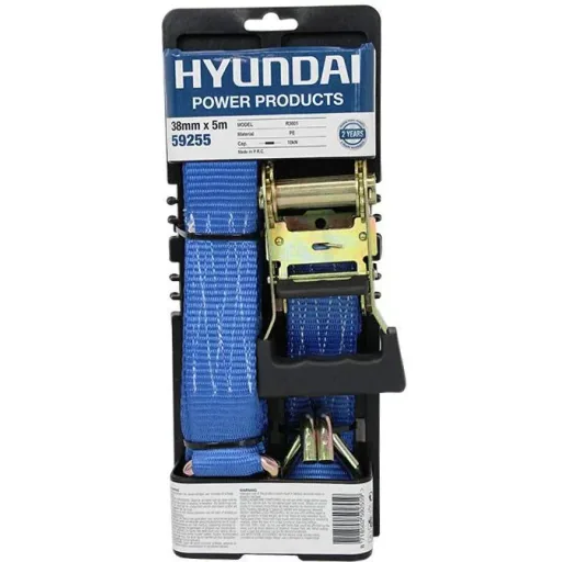 Lashing strap with ratchet and hook 38mmx5m.