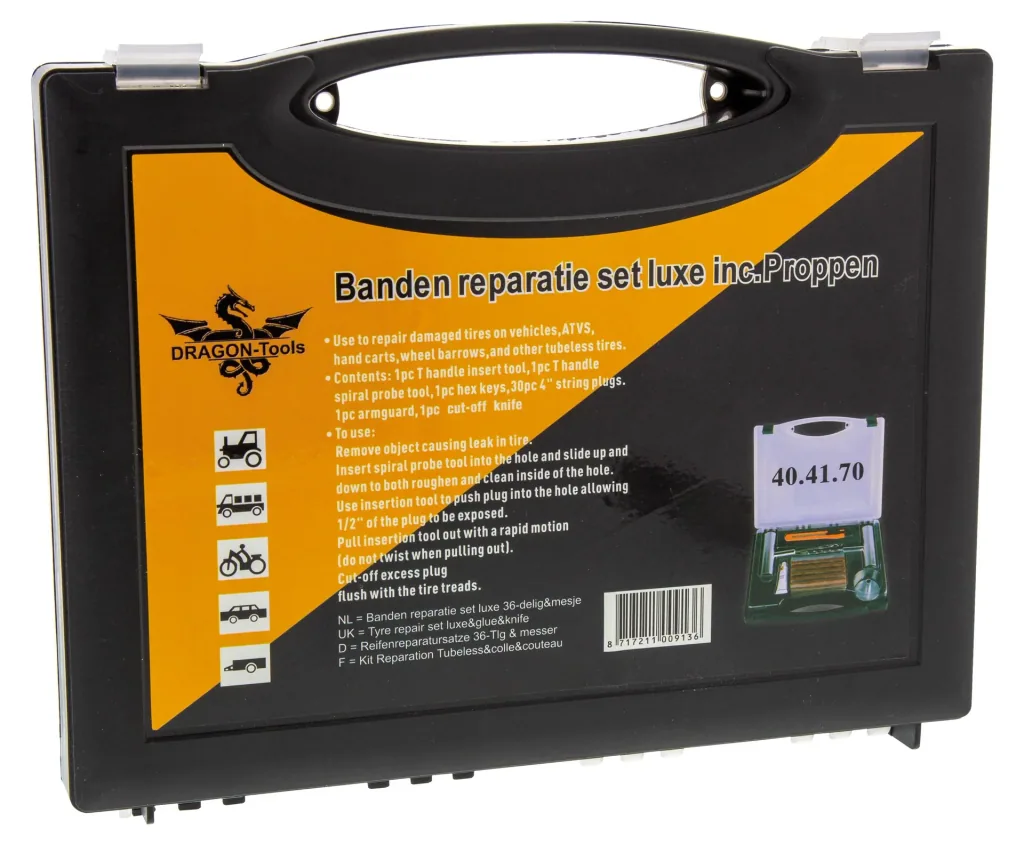 Tire repair kit, 35 pieces