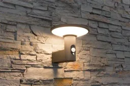 Solar LED wall light KARINA black, 3.3 watts, 210 lm, warm white