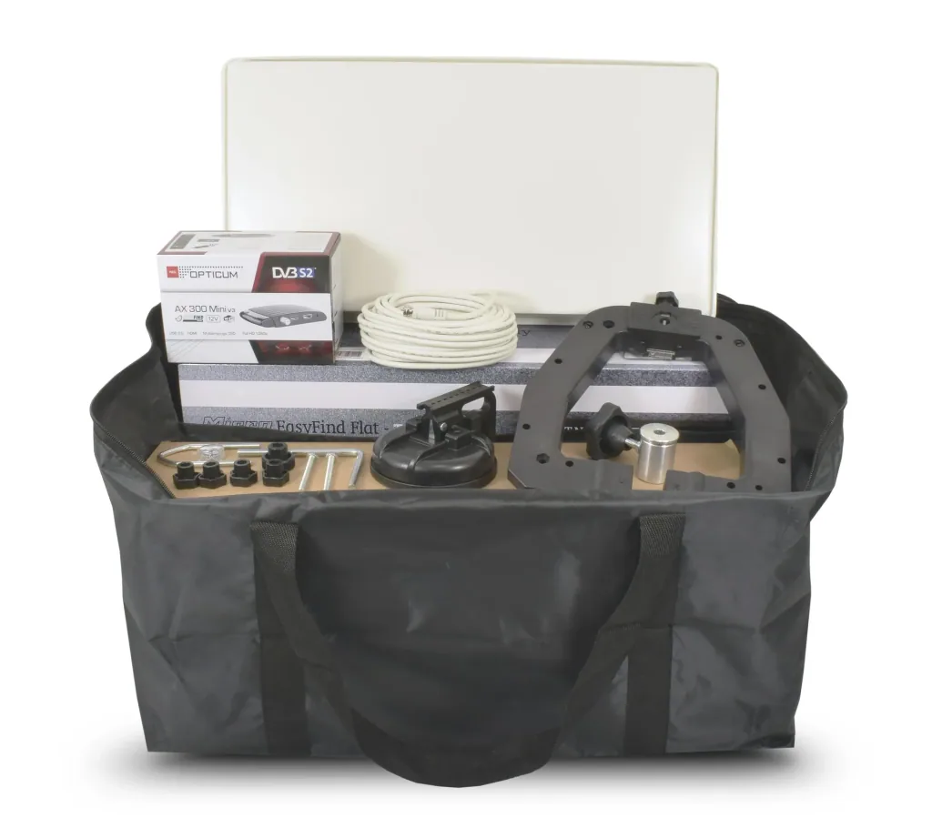 SAT flat antenna Traveller-Kit II including Full HD receiver