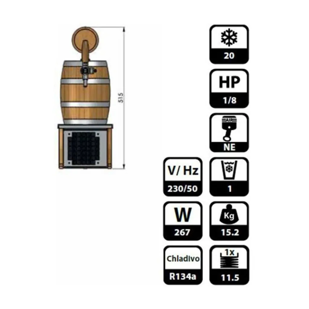 Beer dispenser, Beer machine, Beer tap, Beer cooler - dry cooler Soudek 20, 1 tap, 20 l/ hour, Green Line