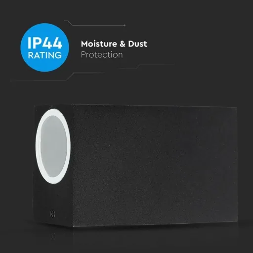 VT-7652SQ Outdoor Wall Light Up/Down - GU10 - Black - IP44