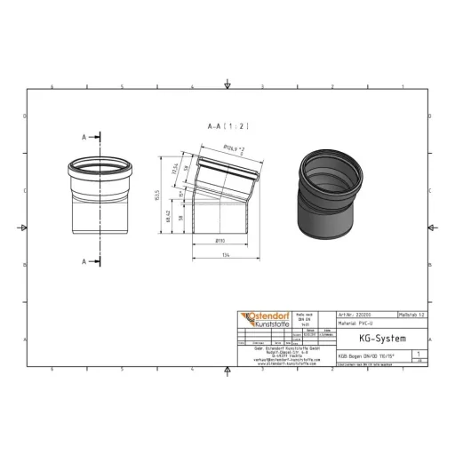 110mm 15 Degree Sewer Pipe Elbow