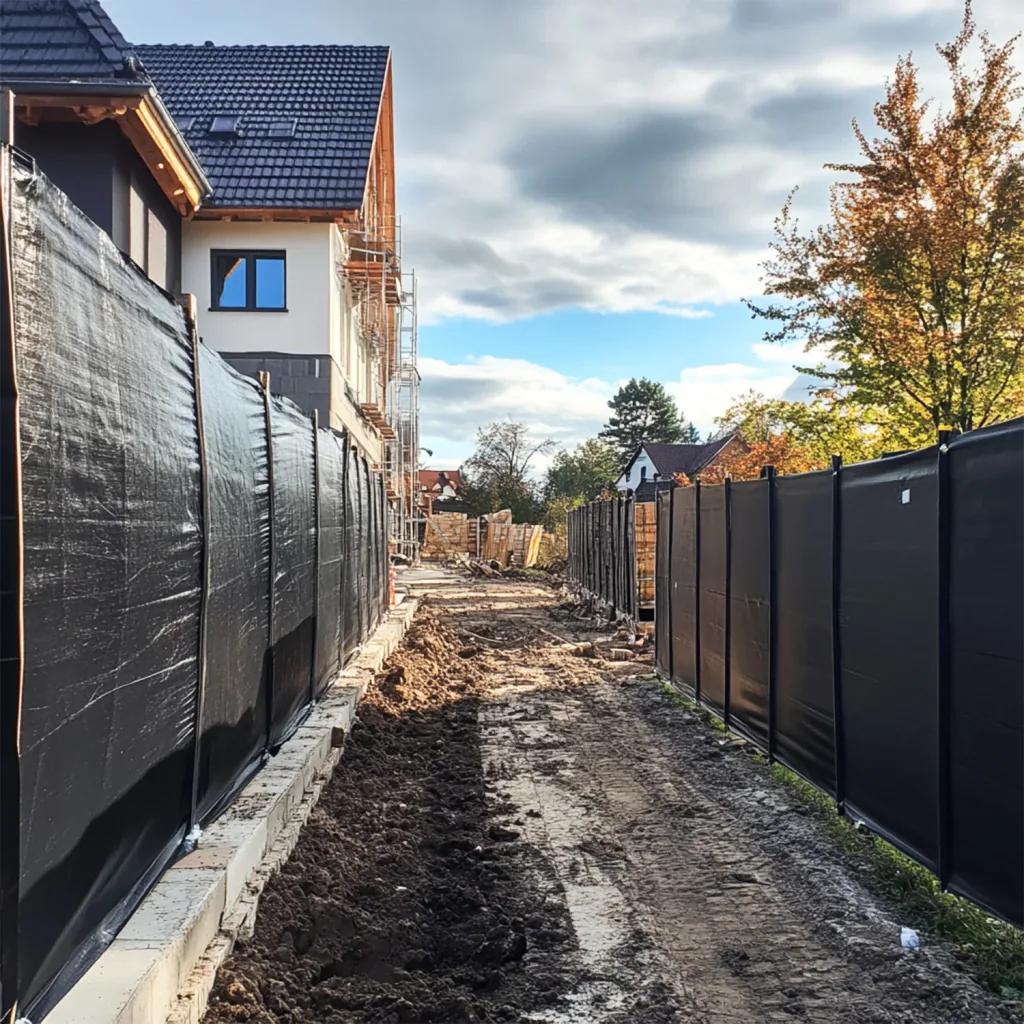 Construction Fence Tarp 160g/m² Black PE 1.76m x 3.41m