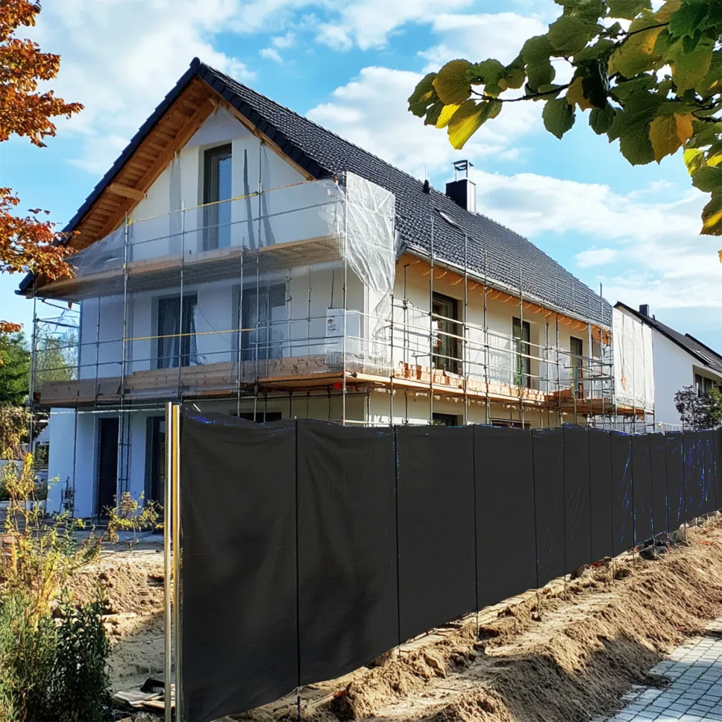 Construction Fence Tarp 160g/m² Black PE 1.76m x 3.41m