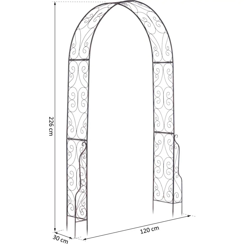 Archway trellis planting arch rose arch garden arched roof metal 120 x 30 x 226 cm