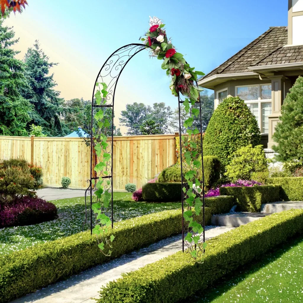 Archway trellis planting arch rose arch garden arched roof metal 120 x 30 x 226 cm