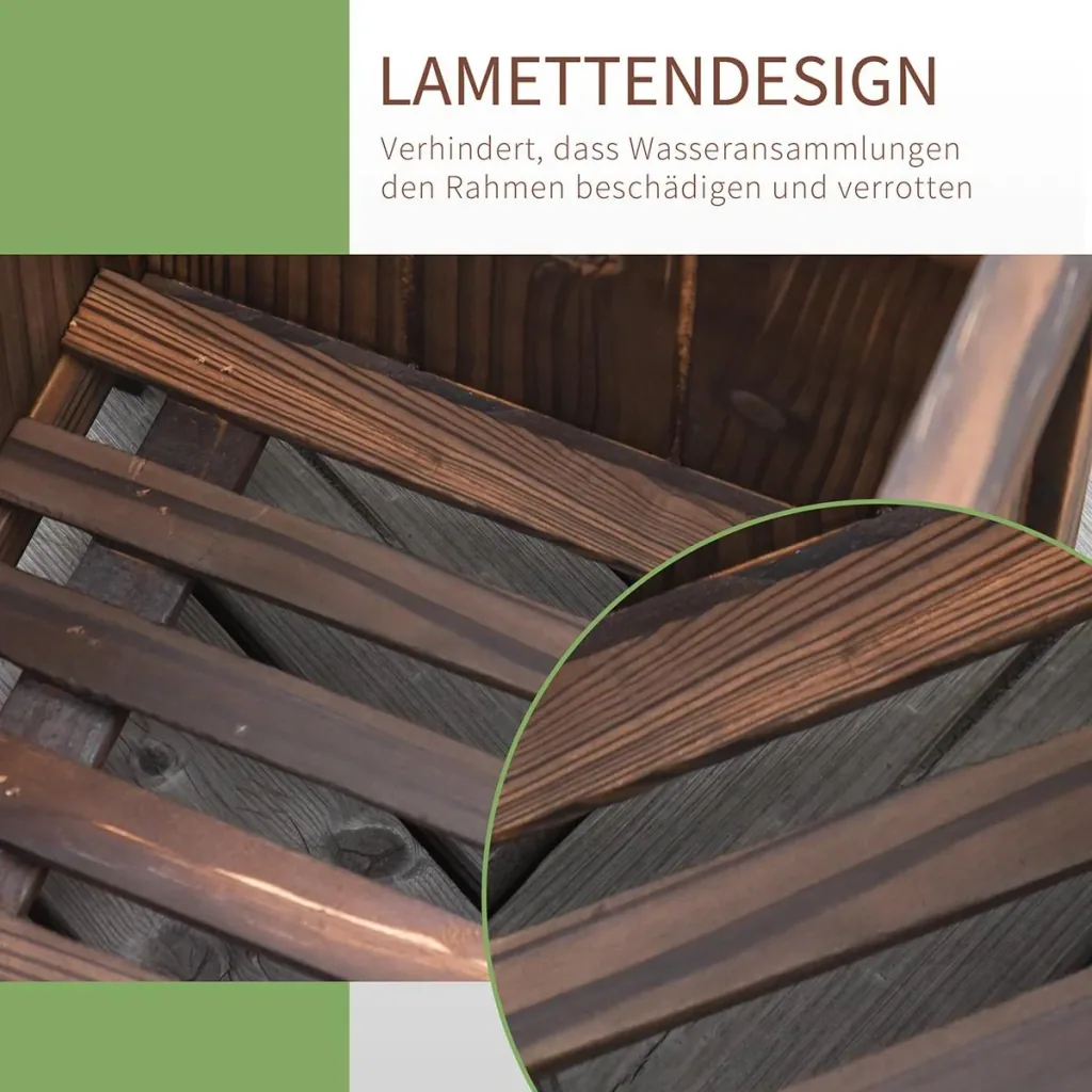 Pflanzkasten Blumenständer Rankgitter Rankkasten Rosenbogen Garten Holz Brown 60 x 30 x 122.5 cm