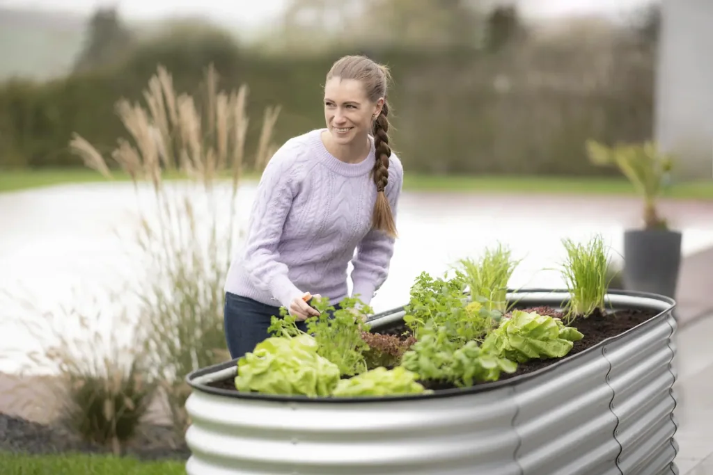 Raised Bed Grow Faster, 240×80×82 cm, Silver – Galvanized Corrugated Metal