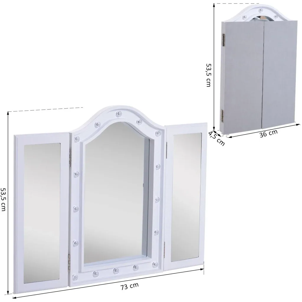 LED cosmetic mirror freestanding