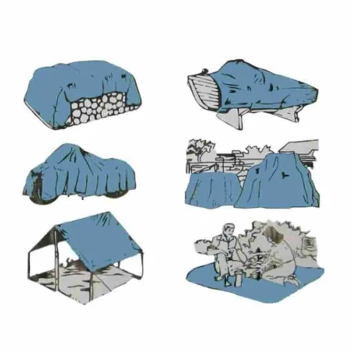 8x12m, 180 g/m², Heavy Duty Waterproof Tarpaulin - White,  UV Resistant
