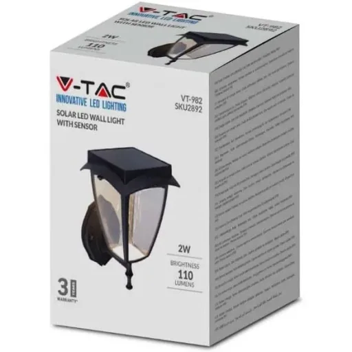 VT-982 Sevilla Solar Wall Light Solar LED Lamp - 2 Light Colors