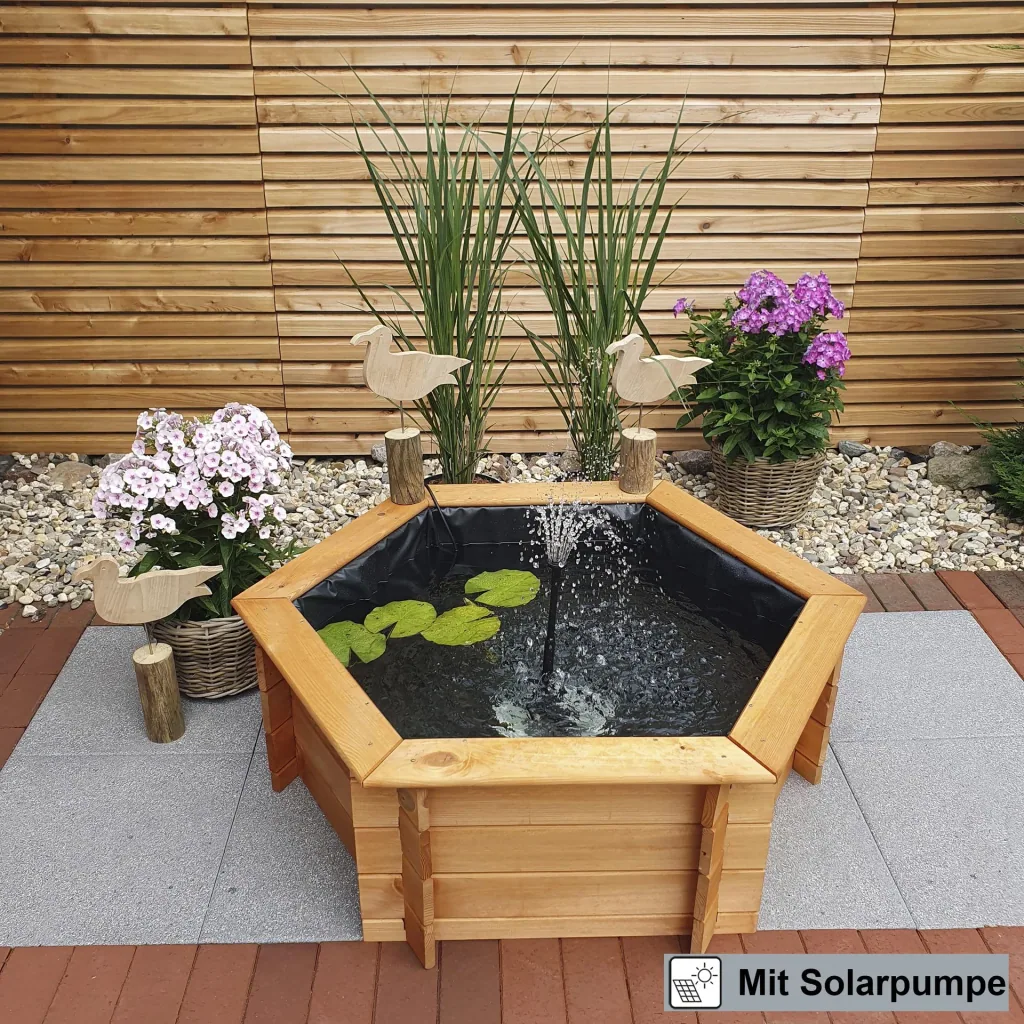 Hexagonal raised pond 100 cm solar