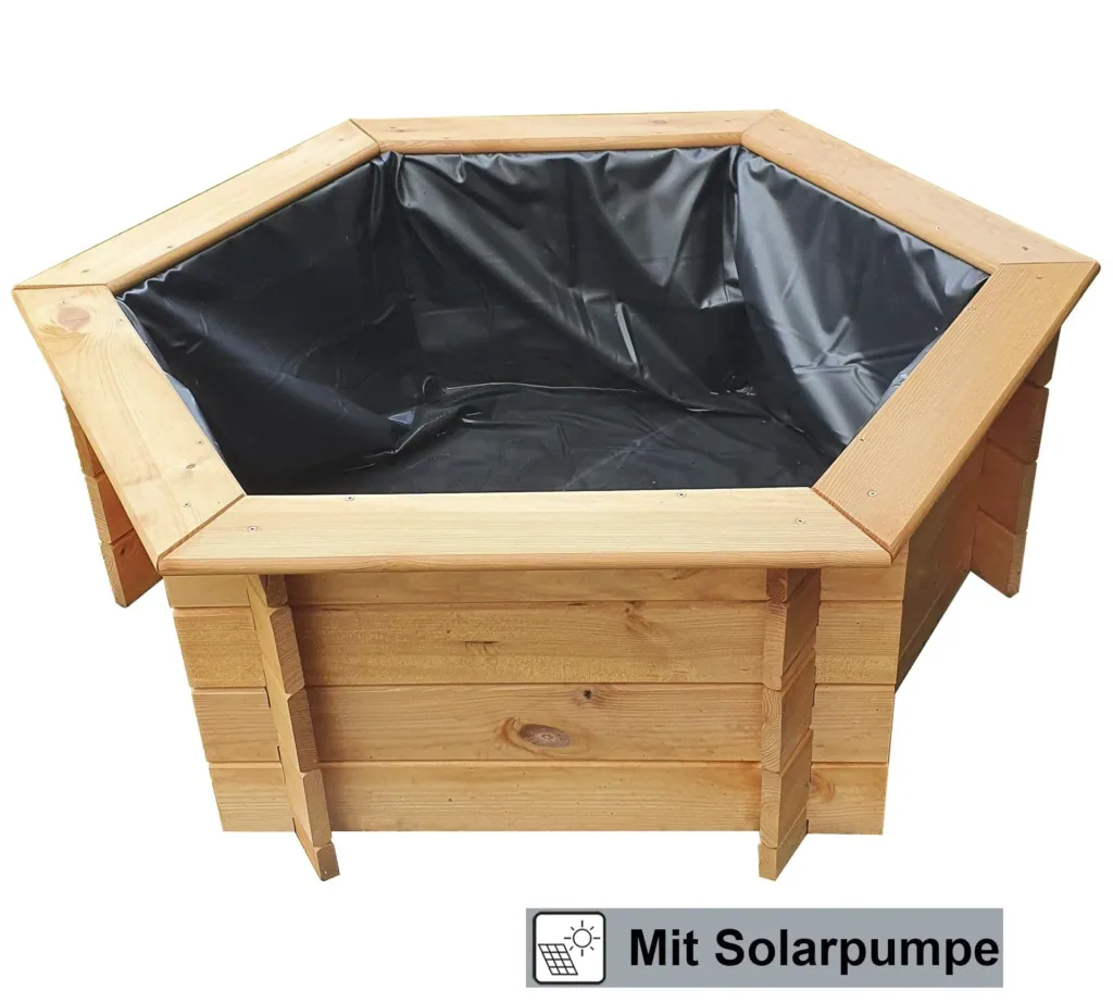 Hexagonal raised pond 100 cm solar