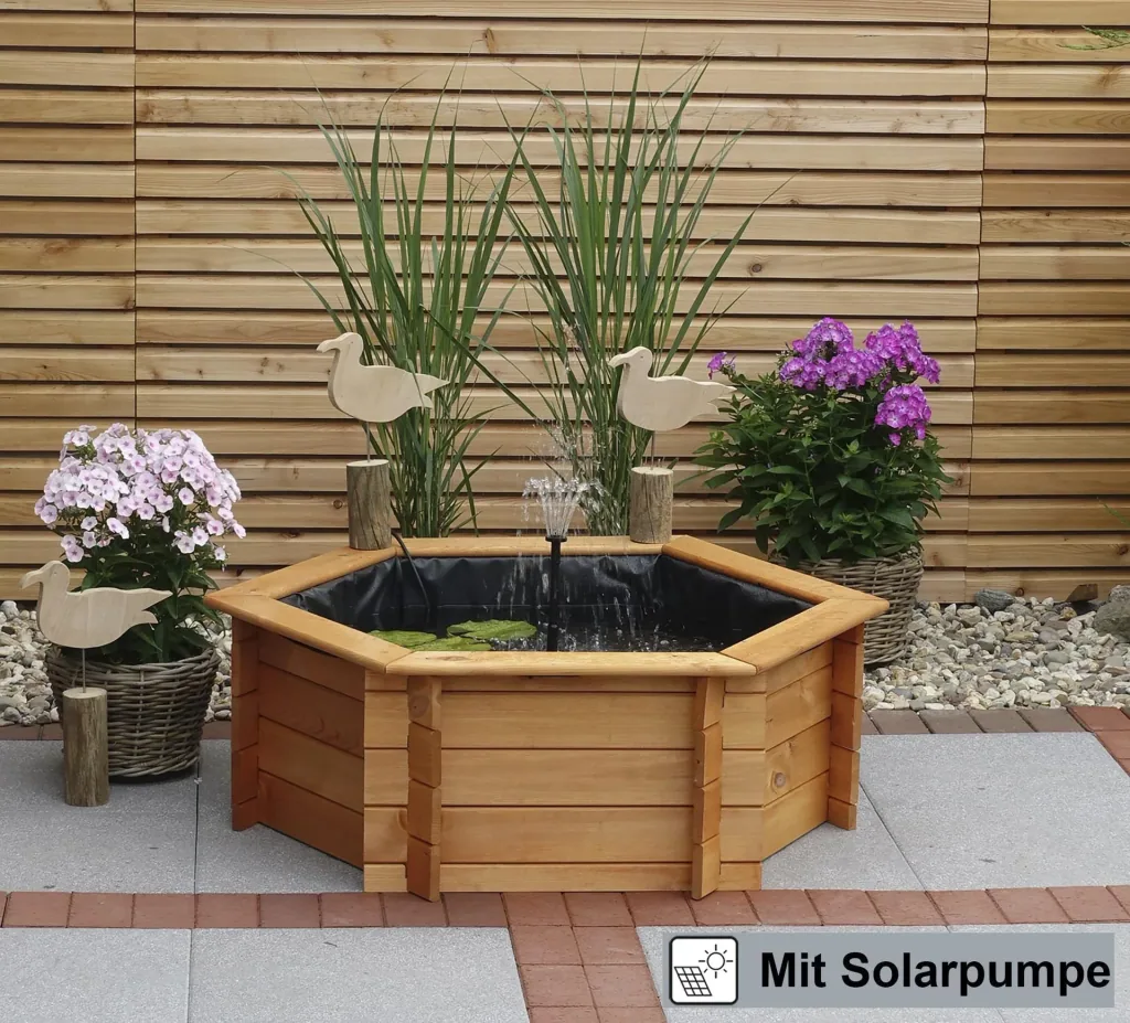 Hexagonal raised pond 100 cm solar