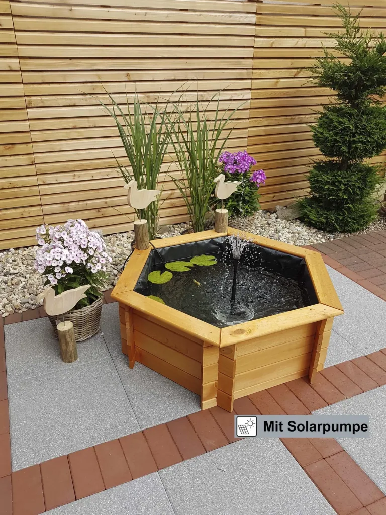 Hexagonal raised pond 100 cm solar