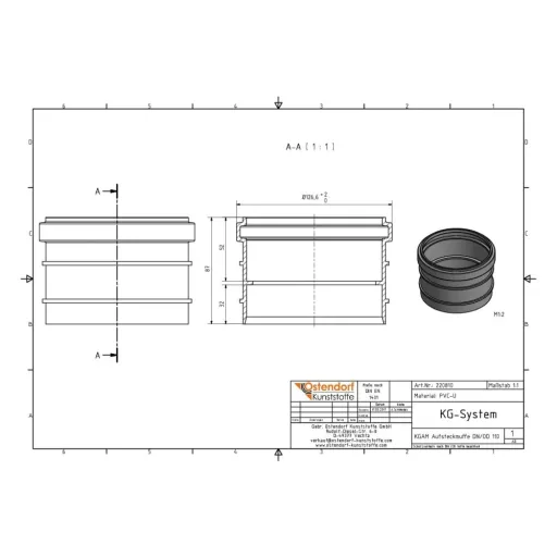 KG Pipe 110, Push-Fit Coupling, DN/OD 110