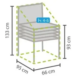 Protective cover for stacking chairs - 66 x 95 x 133 cm