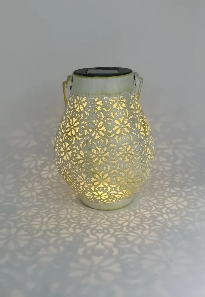 LED solar lantern made of metal