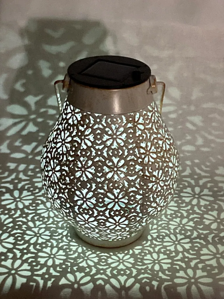 LED solar lantern made of metal