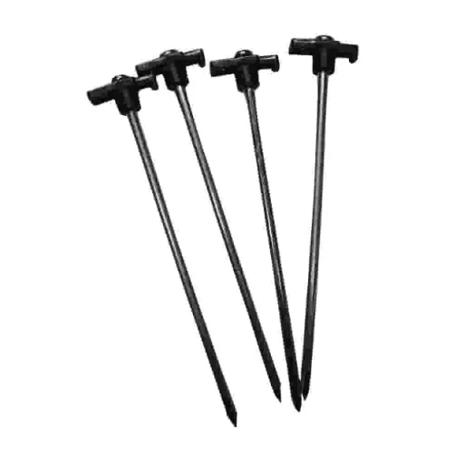 Heavy Duty Tent Stakes: Galvanized Steel Ground Anchors for Camping & Gardening - 5 Pack