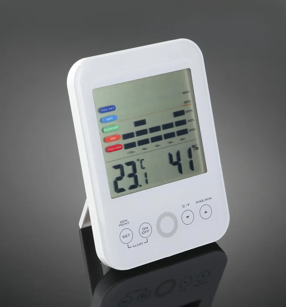 2-in-1 Digital Hygrometer and Thermometer with Mold Alarm, White