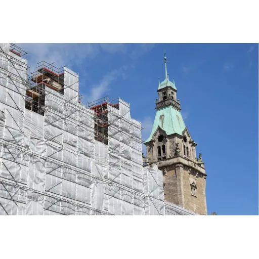 Scaffolding Netting 1.70 x 20m, 200 g/m² - Construction Tarp, Debris Netting