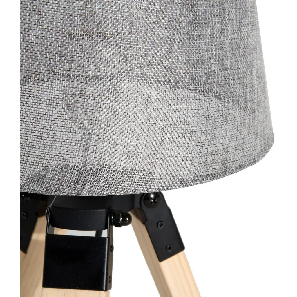 Table lamp tripod table lamp E27 linen look pine grey
