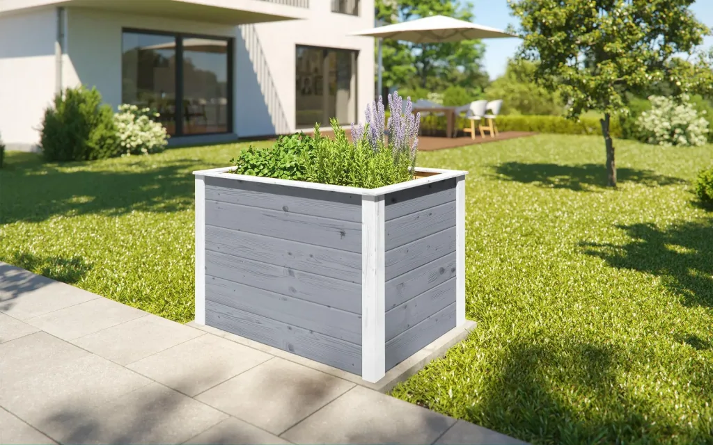 Modular raised bed, wall thickness 21 mm, grey, 100 x 71 x 69 cm