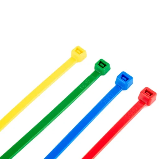 Colored Cable Ties Set, 100 Pieces, 200mm, Nylon Zip Ties