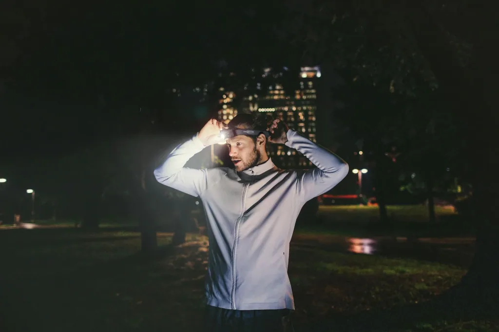 Headlamp with gesture control, rechargeable, dimmable, focusable