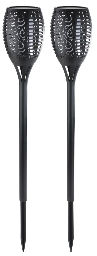 Solar garden torch with flame effect - set of 2