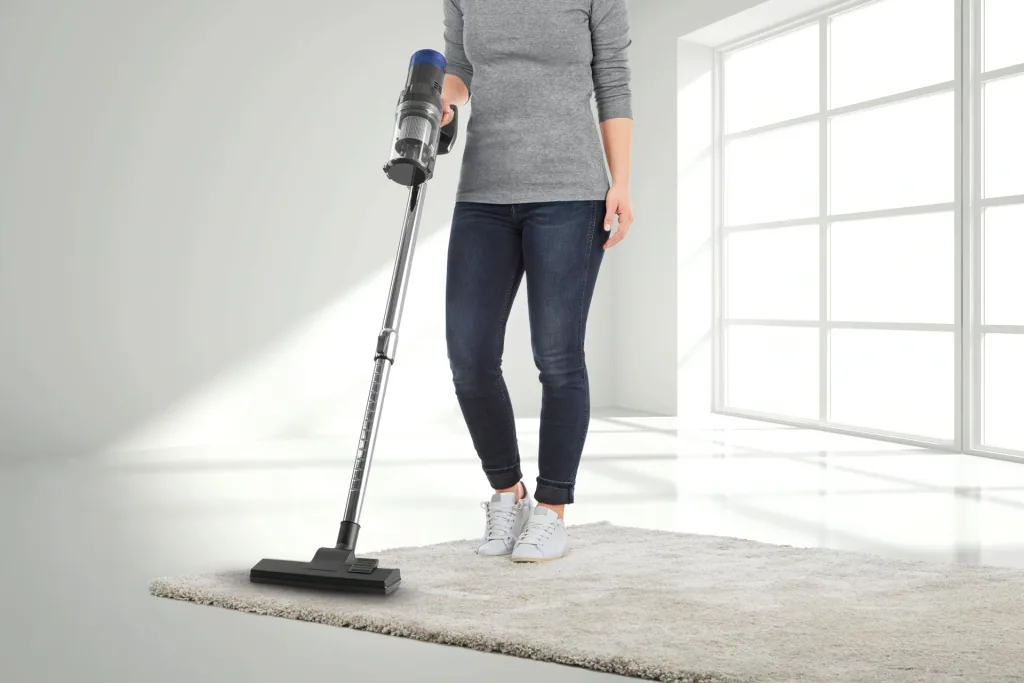 Cordless cyclone hand/floor vacuum cleaner "VC1806" 22.2 Volt blue/anthracite