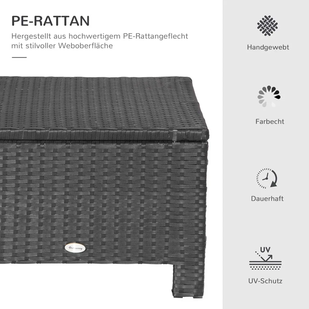 Poly rattan stool with cushion garden stool seat stool footstool rattan stool balcony seat stool garden furniture black+cream