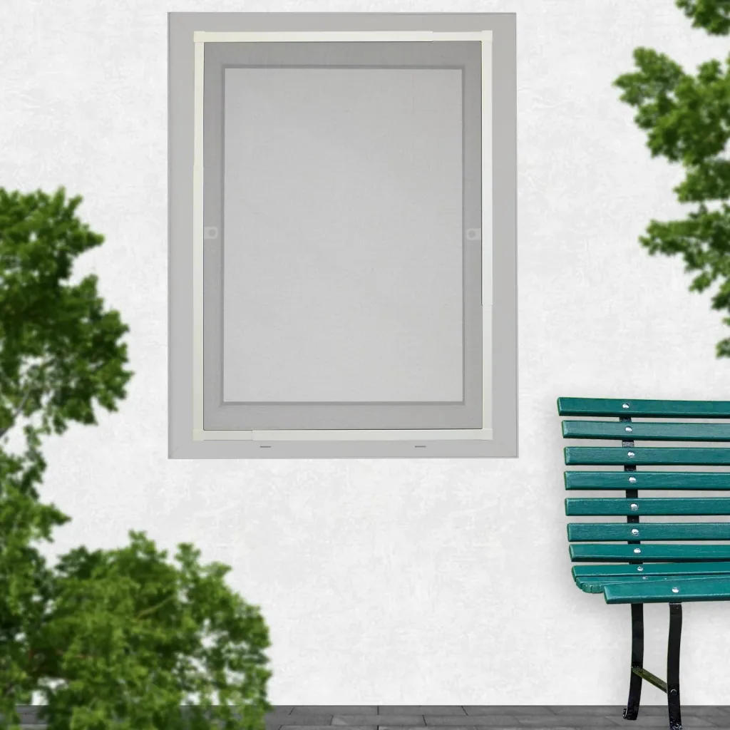 Telescopic insect screen window slim with pollen protection ViPer 120 x 140 cm, white